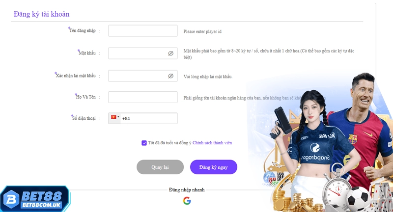 Đăng Ký Bet88 5 Chi tiết quy trình đăng ký Bet88 2025